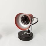 Pair of 1970s red and black wall lights