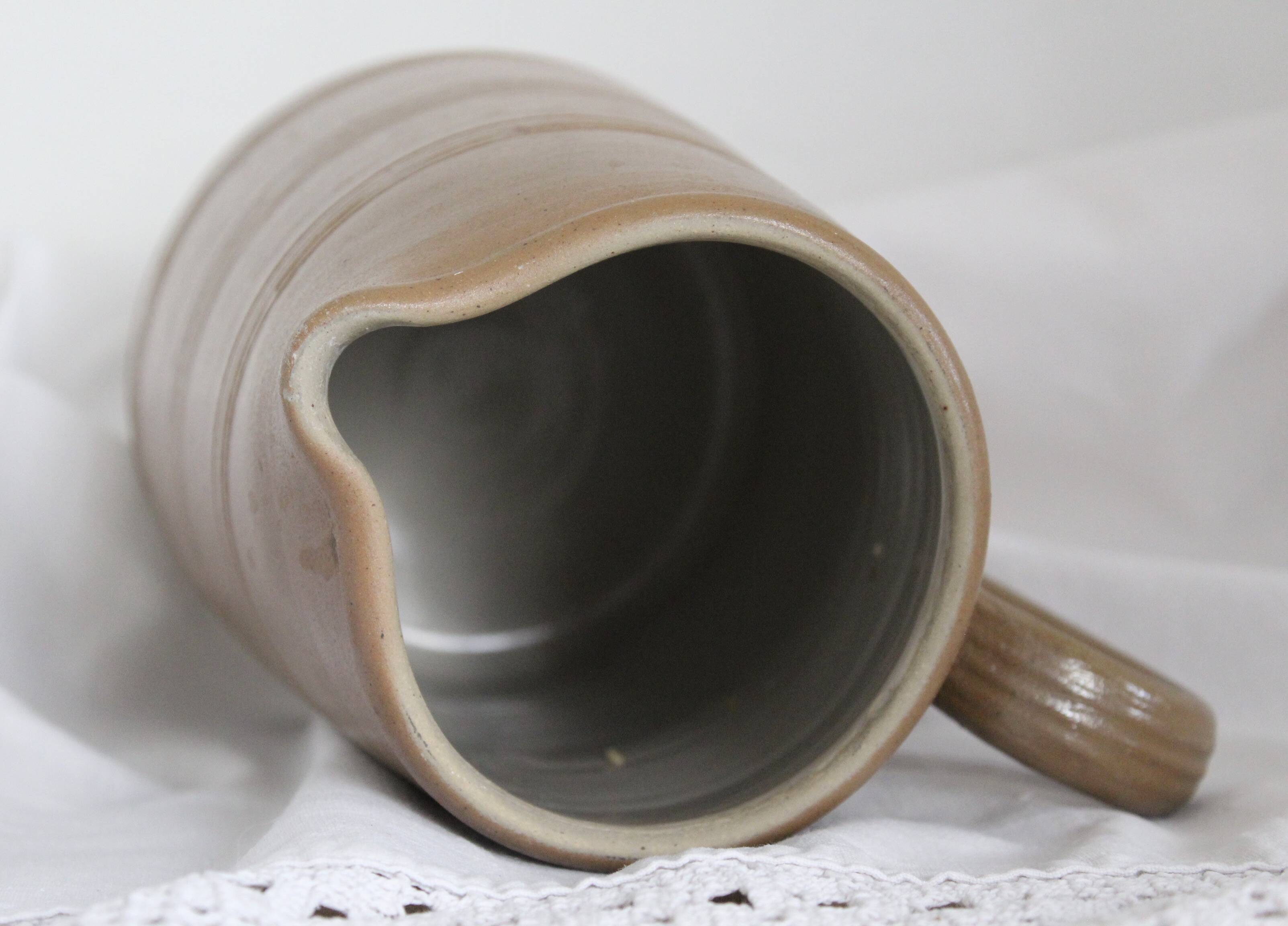 Brown stoneware pitcher, country chic