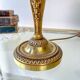 Lampe de style Louis XVI en bronze doré avec abat-jour jaune à franges – lampe ancienne élégante vintage