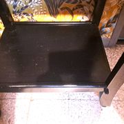 Table d'appoint, style Art Déco Console à roulettes bois noir vernissé 1940