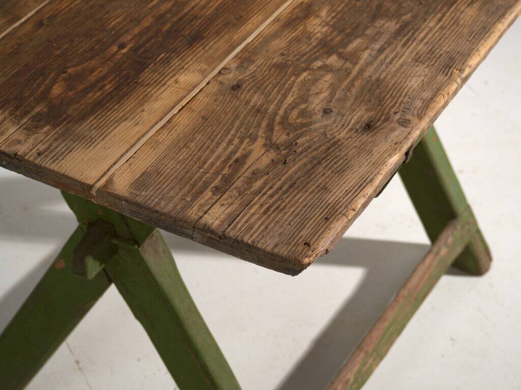 Antique trestle table made of pine wood – Central Europe, circa 1900