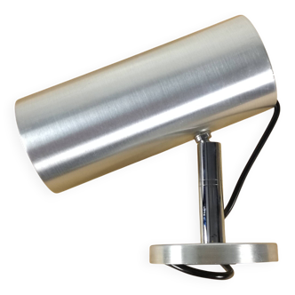 Brushed stainless steel cylindrical spotlight 1970
