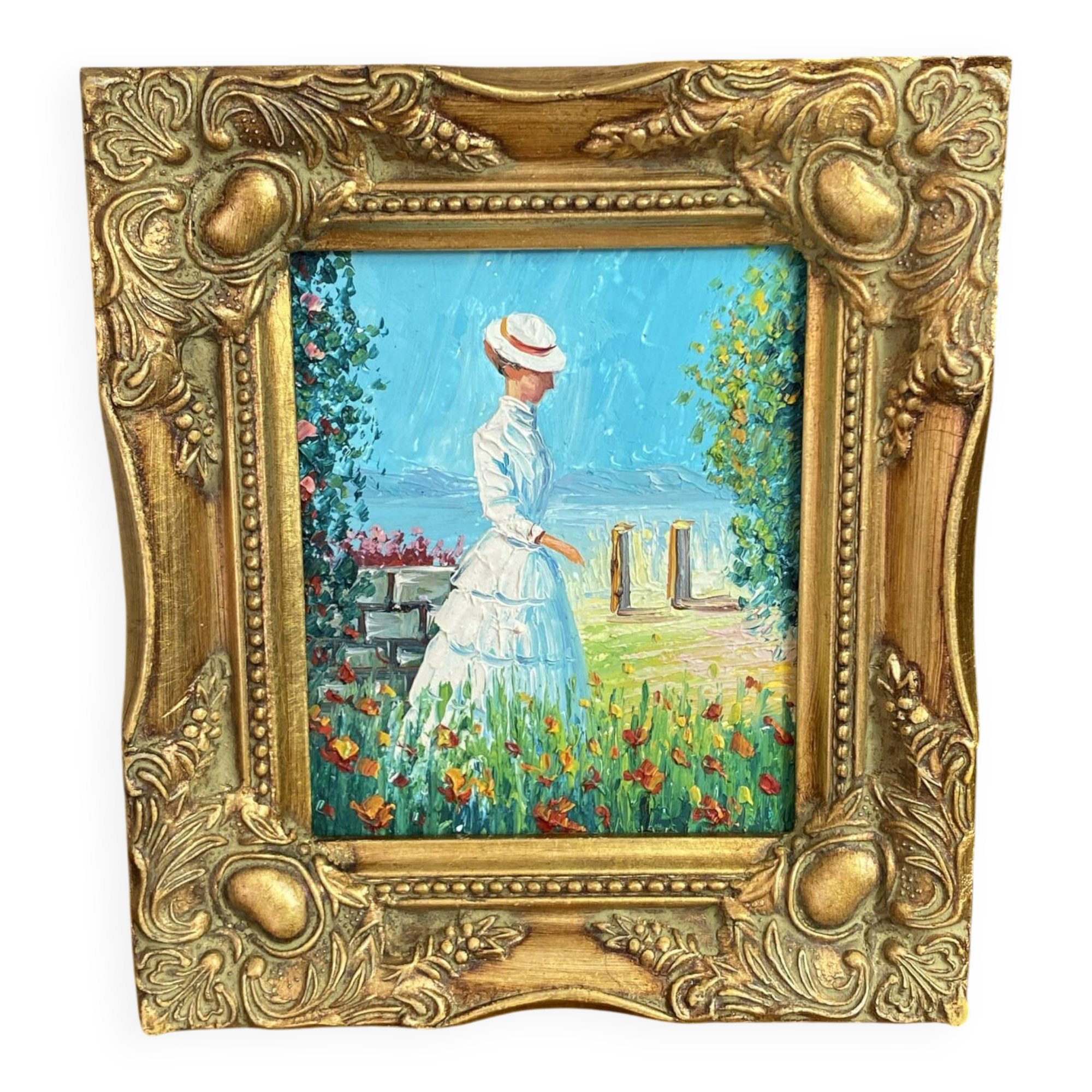 Painting on isorel, wooden frame