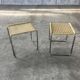 Pair of vintage 1970s wicker/chrome stools