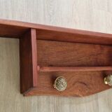 1950s mahogany wood wall shelf