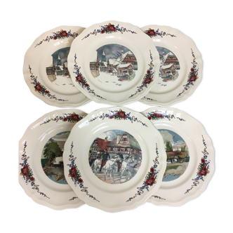 6 flat plates Sarreguemines Obernai