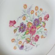 12 semi-hollow plates in Vierzon porcelain decorated with flowers and gilding
