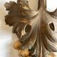 Golden wood mid-19th bunch of grape leaf vine pediment part Bacchus