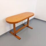 Oval table / vintage pine console from the 60s 70s