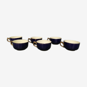 Coffee service or tea in midnight blue earthenware