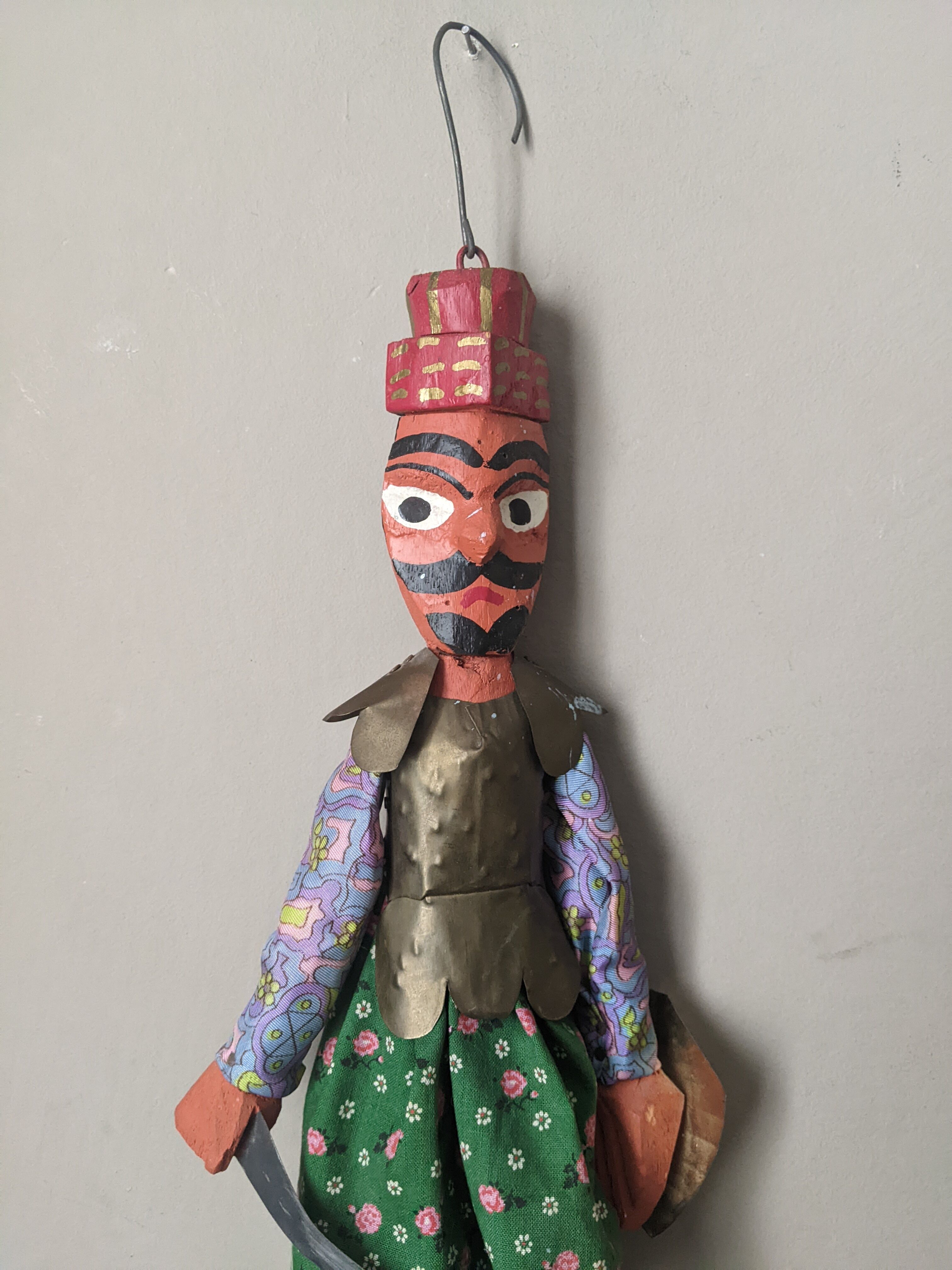 Decorative wooden puppet handcrafted.