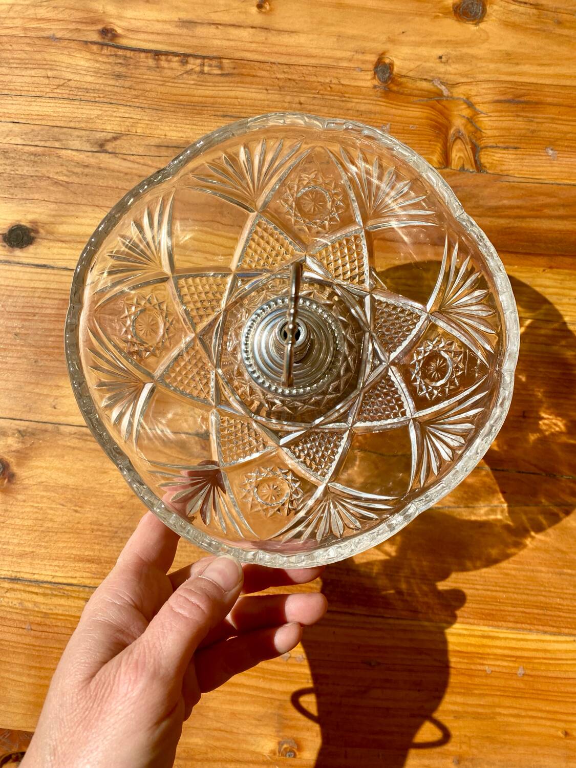 Vintage chiseled glass cup