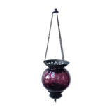 Lantern suspension blown glass purple and metal