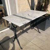 Marble and cast iron bistro table