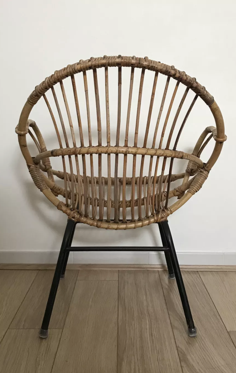 Armchair in rattan for adult
