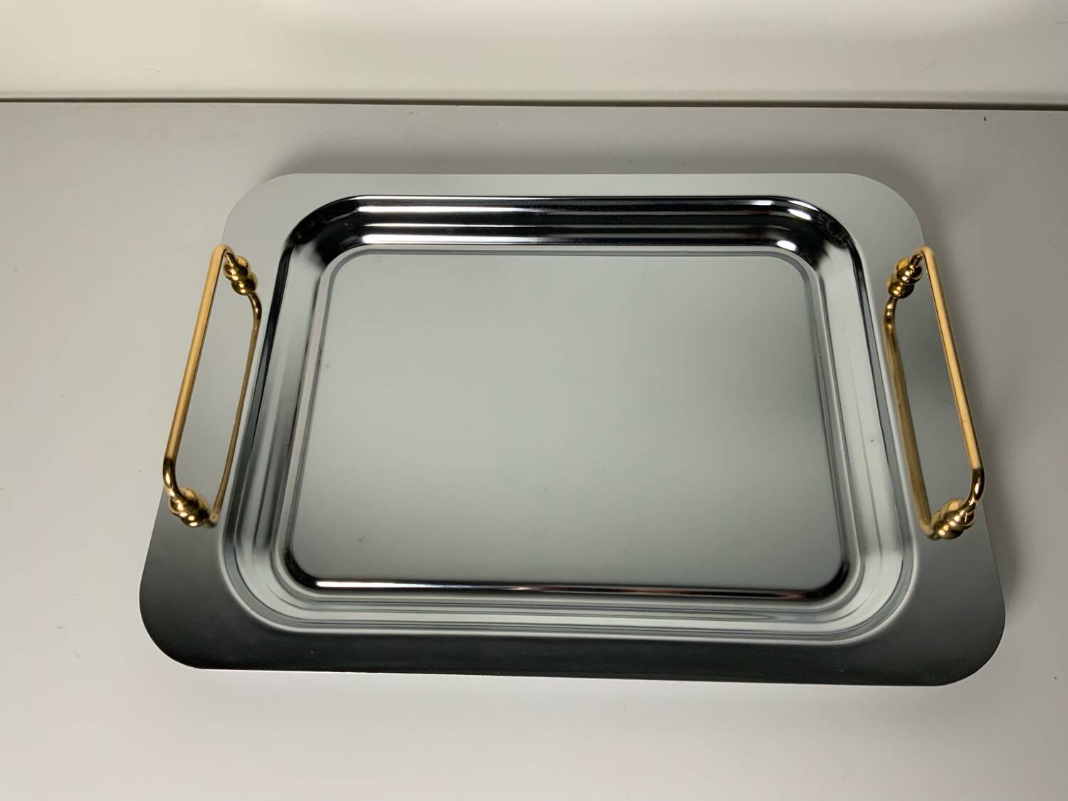 Metal and brass tray