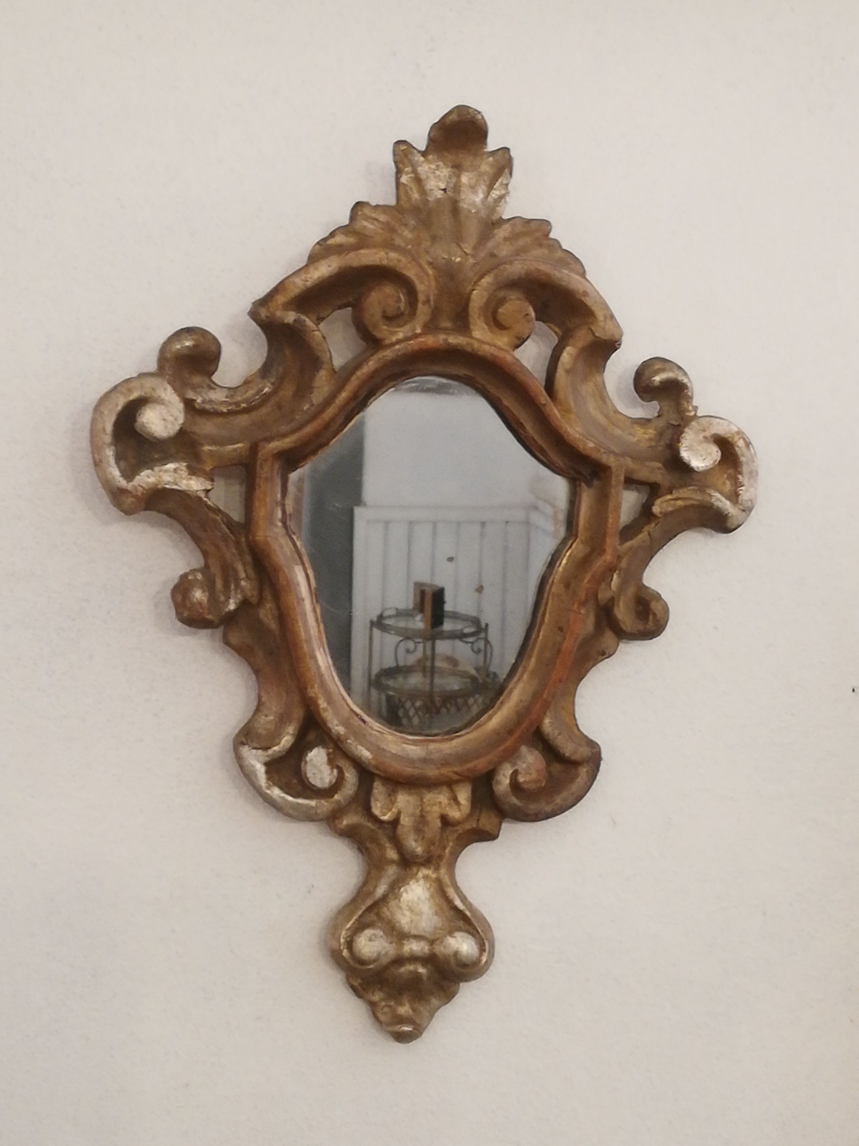 Pair of Louis XV-style mirrors in silver wood