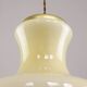 Mid-Century Italian Brass and Yellow Glass Pendant Lamp