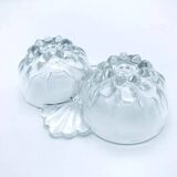 Salerons coquille Saint-Jacques en verre moulé, années 1960