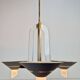 Vintage French Brass Acrylic Chandelier, 1970s