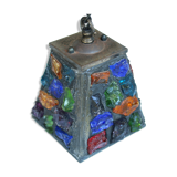 Glass and lead pendant lamp by Peter Marsh, 50s