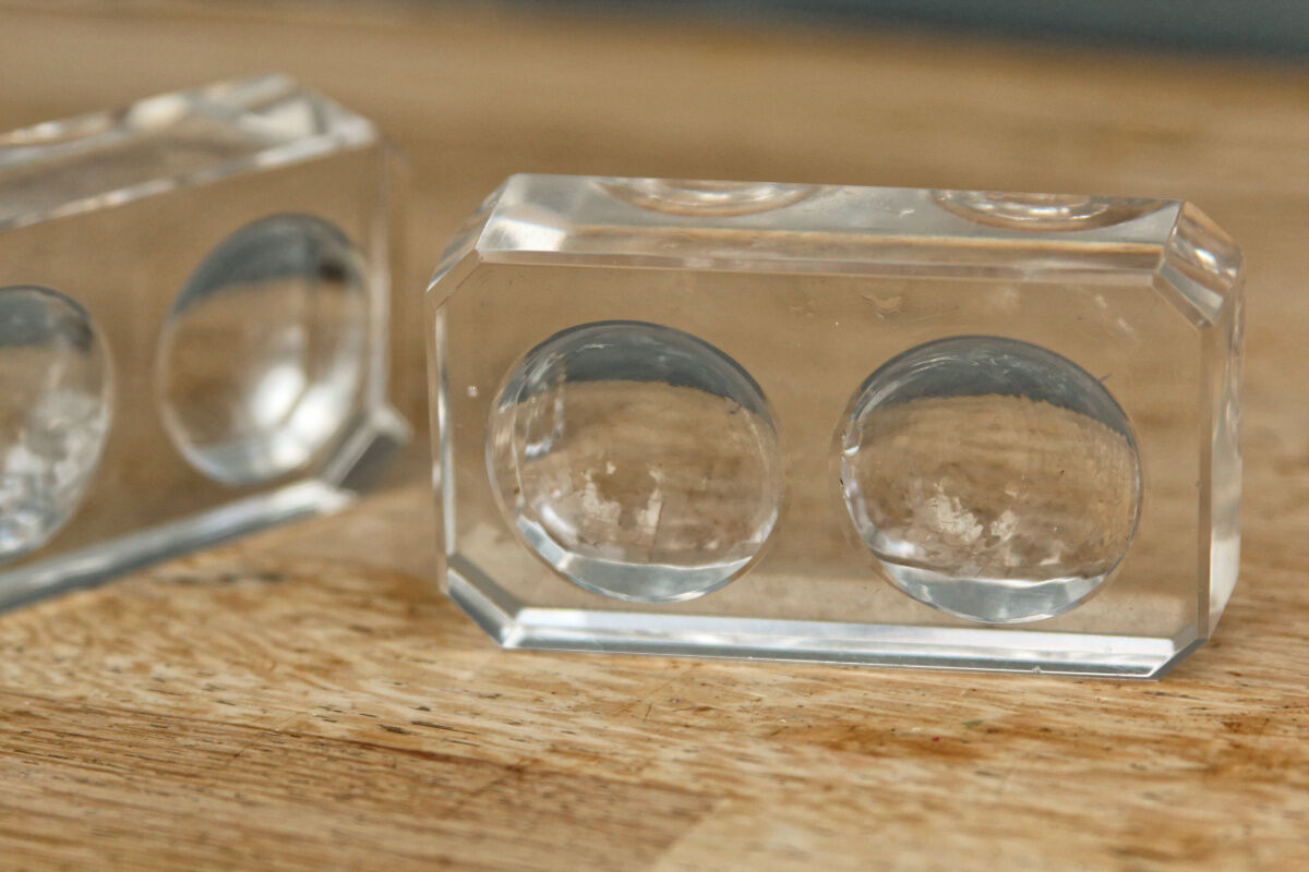 Paire de salerons en cristal