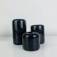 Vintage black marble candlestick trio