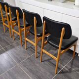 Series of 4 Scandinavian chairs, 1970s