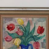 Original mid-century Swedish oil on panel – “Tea” by Karl Enoch Ohlsson – vintage & framed – 56 × 64 cm