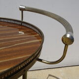 Double tray trolley in brass and formica