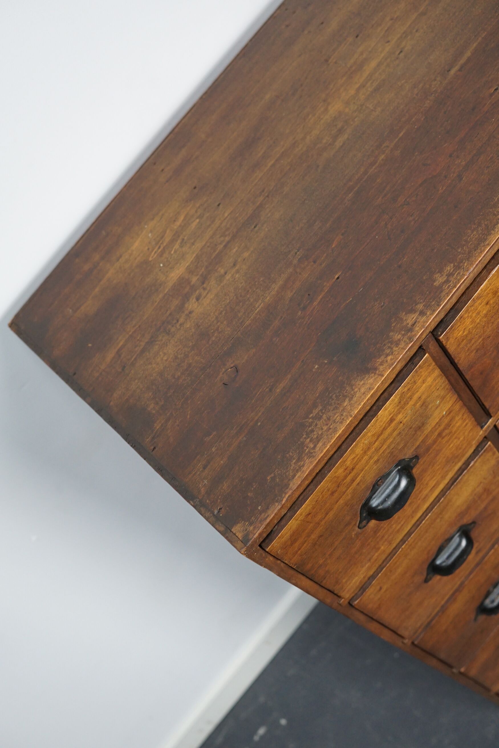 French fruitwood apothecary cabinet, ca 1950s