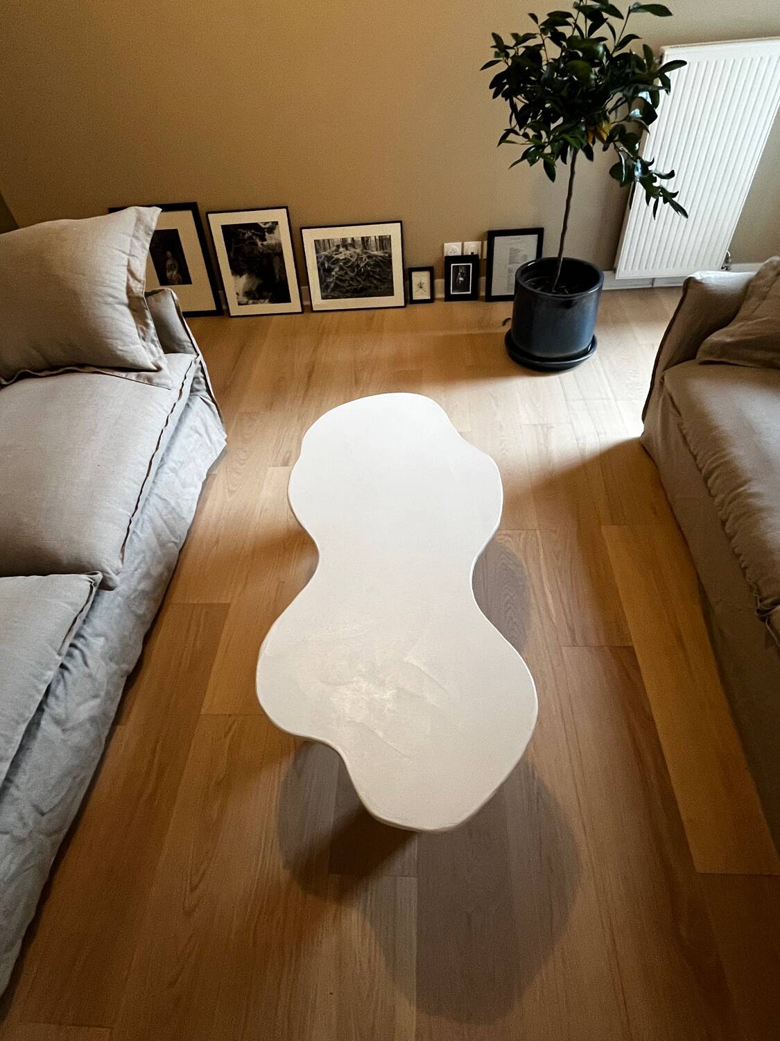 Waxed concrete coffee table