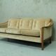 Scandinavian teak & velvet living room set, 1960s