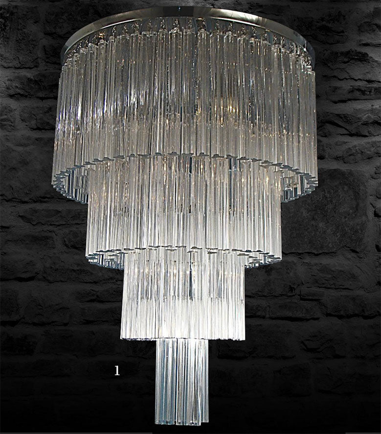 Lamp art deco style metal & crystal