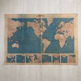 Vintage world map planisphere 1939