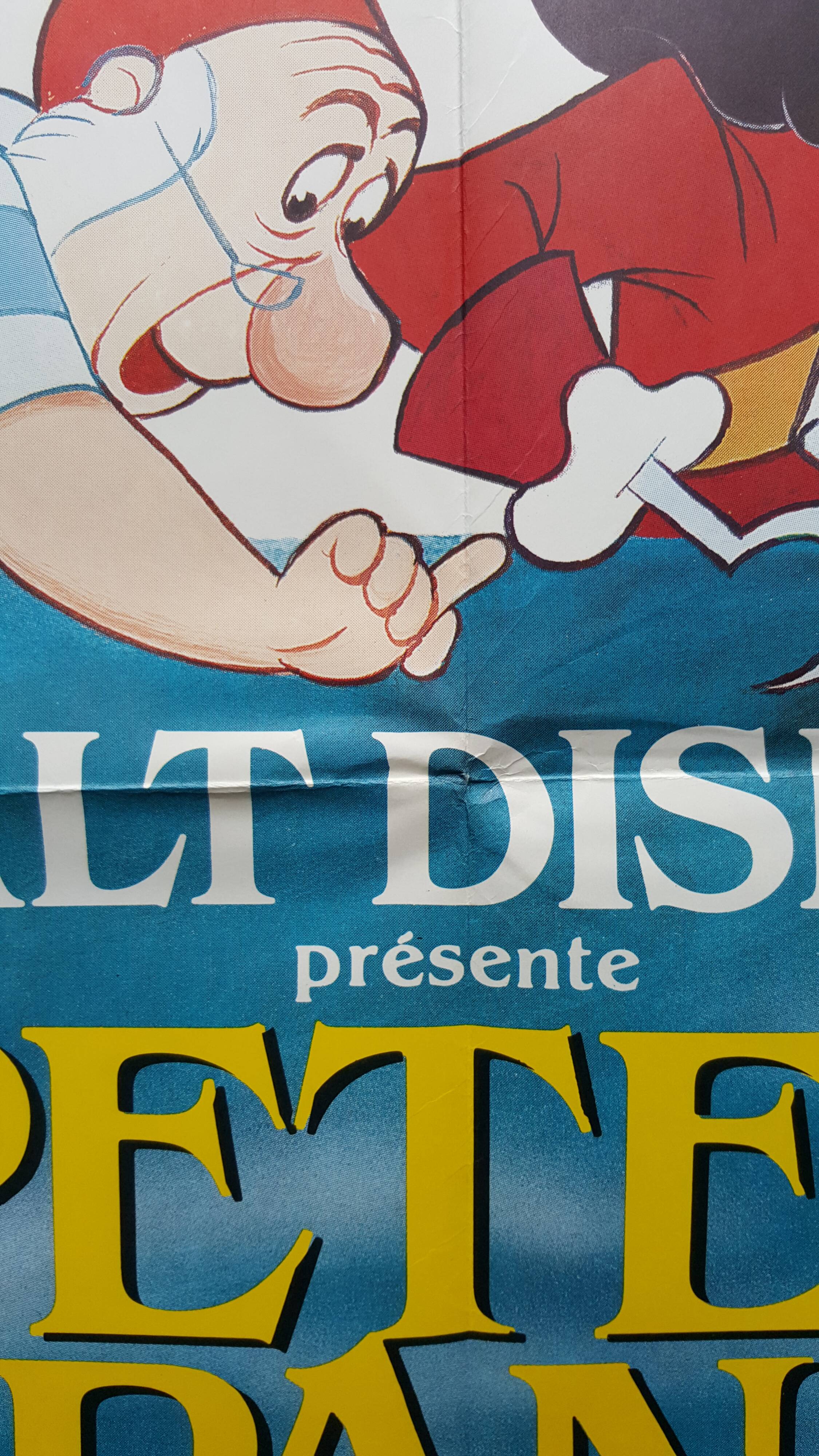 Affiche cinéma originale Walt Disney 1974 Peter Pan 60X160cm