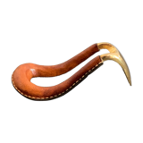 Carl Auböck pipe rack in leather and bronze, 1963