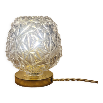 Chiseled glass table lamp