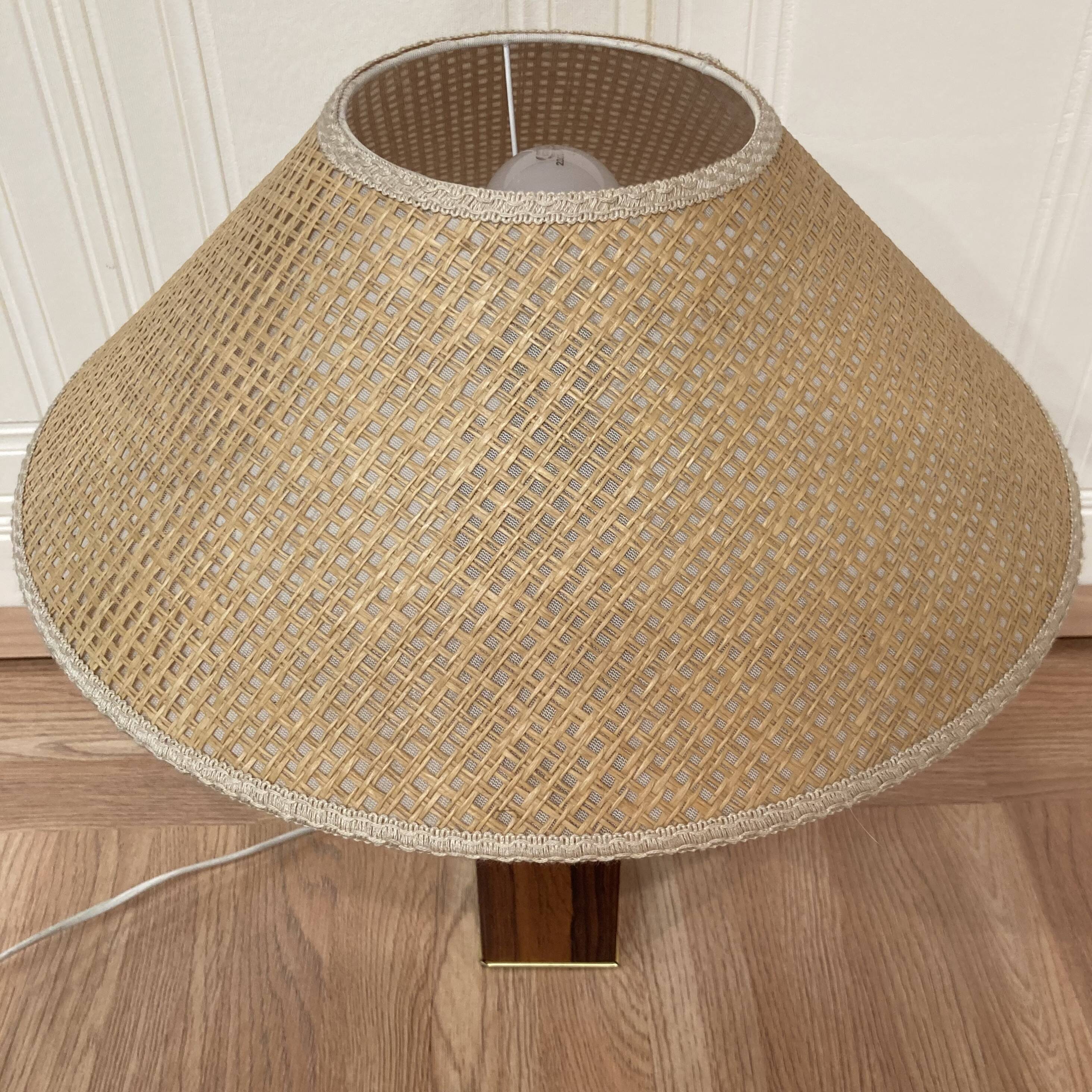 LARGE ROSEWOOD LAMP SCANDINAVIAN DESIGN 1960.