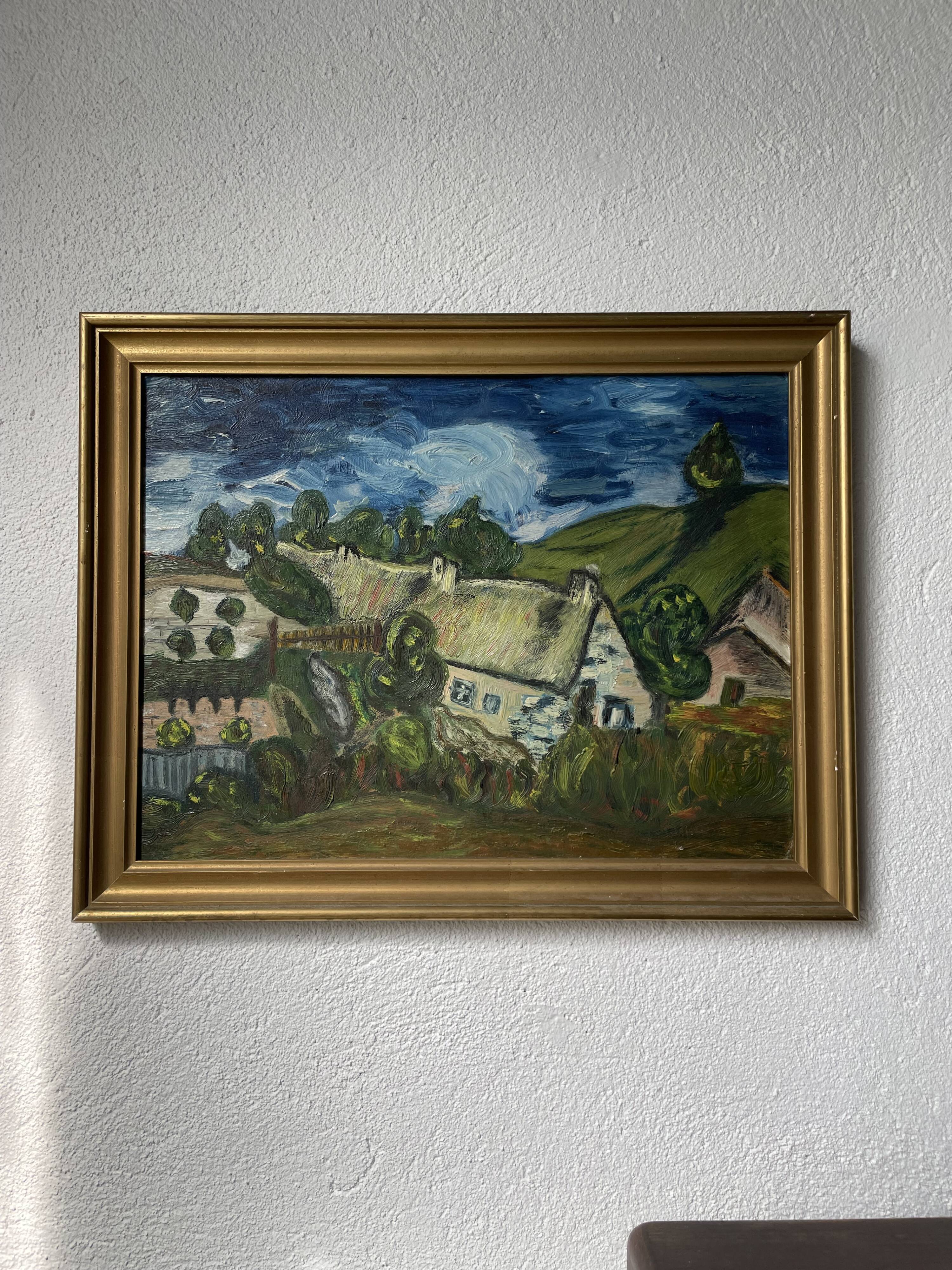 Oil painting Chaumes de Cordeville