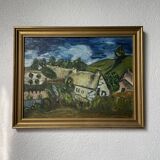 Peinture à l’huile Chaumes de Cordeville