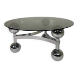 Space Age Sputnik coffee table, with a 1970s chrome base