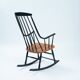 Fauteuil à bascule danois Lena Larsson Grandessa du milieu du siècle, années 1950