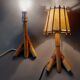 Pair of bamboo and rattan wall lights 1960/1970.