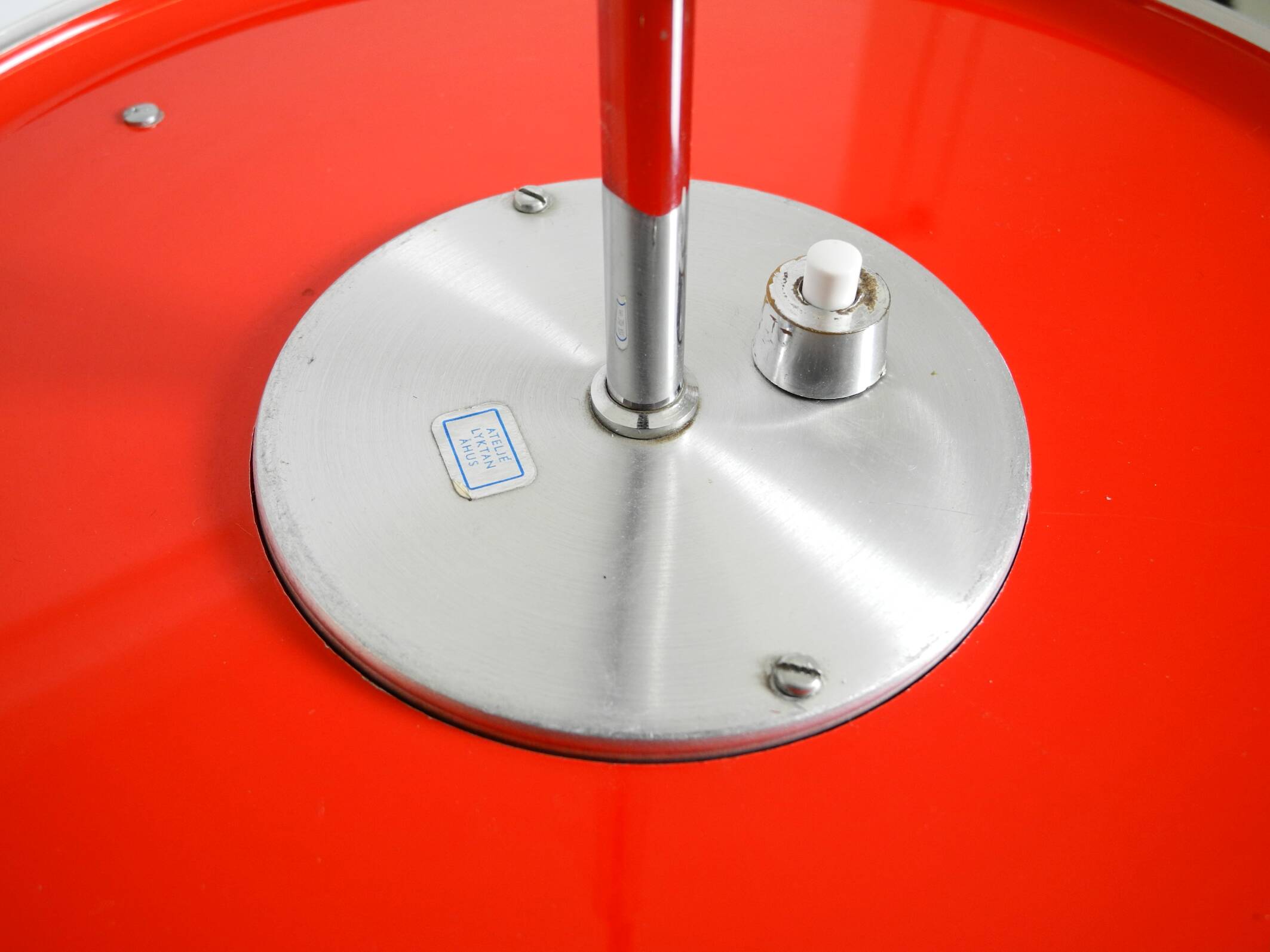 Large original 1960s red Bumling ceiling lamp by Anders Pehrson for Ateljé