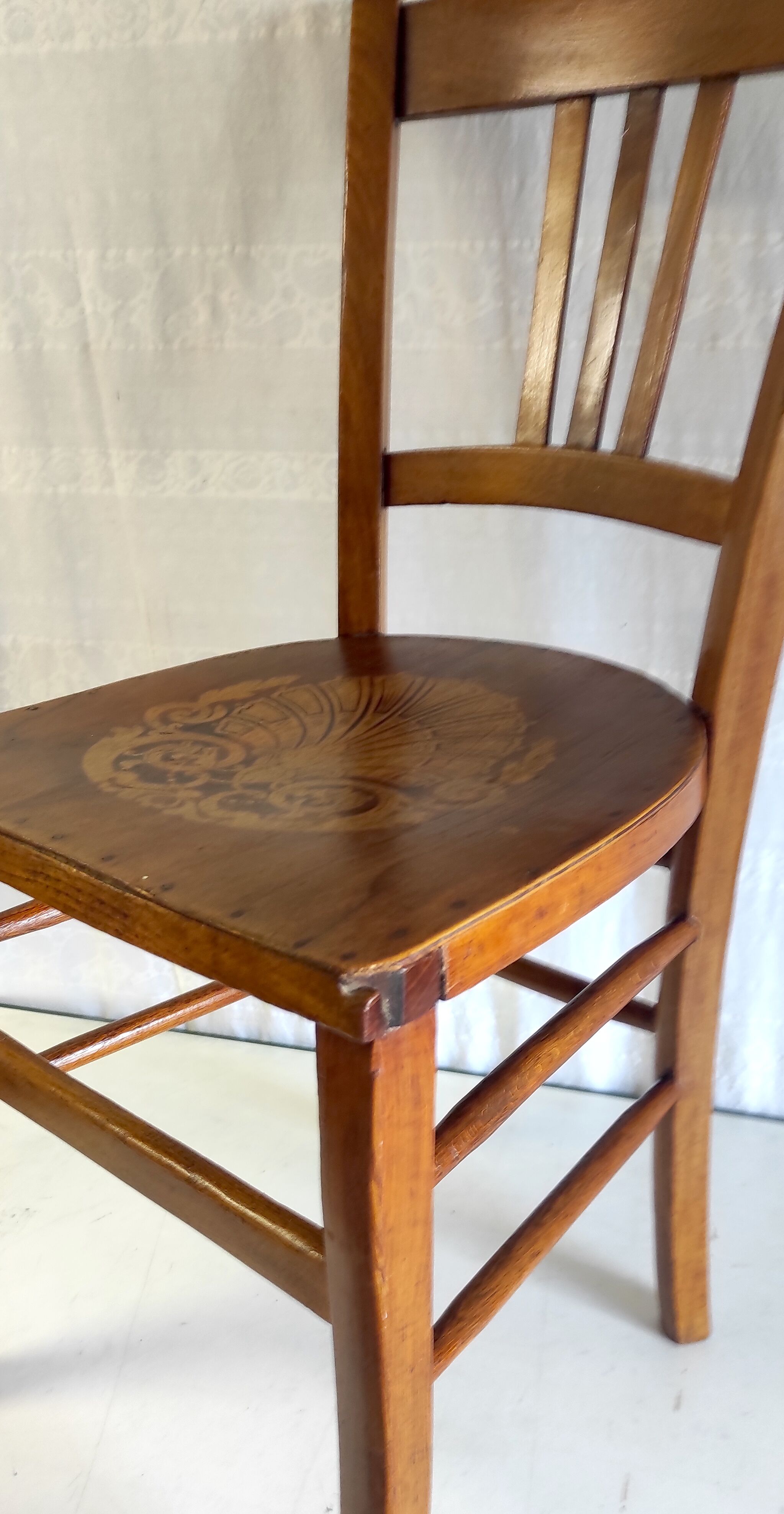 Bistro chair in solid beech – 50s/60s