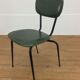 Set de 4 chaises années 50, métal et skaï vert