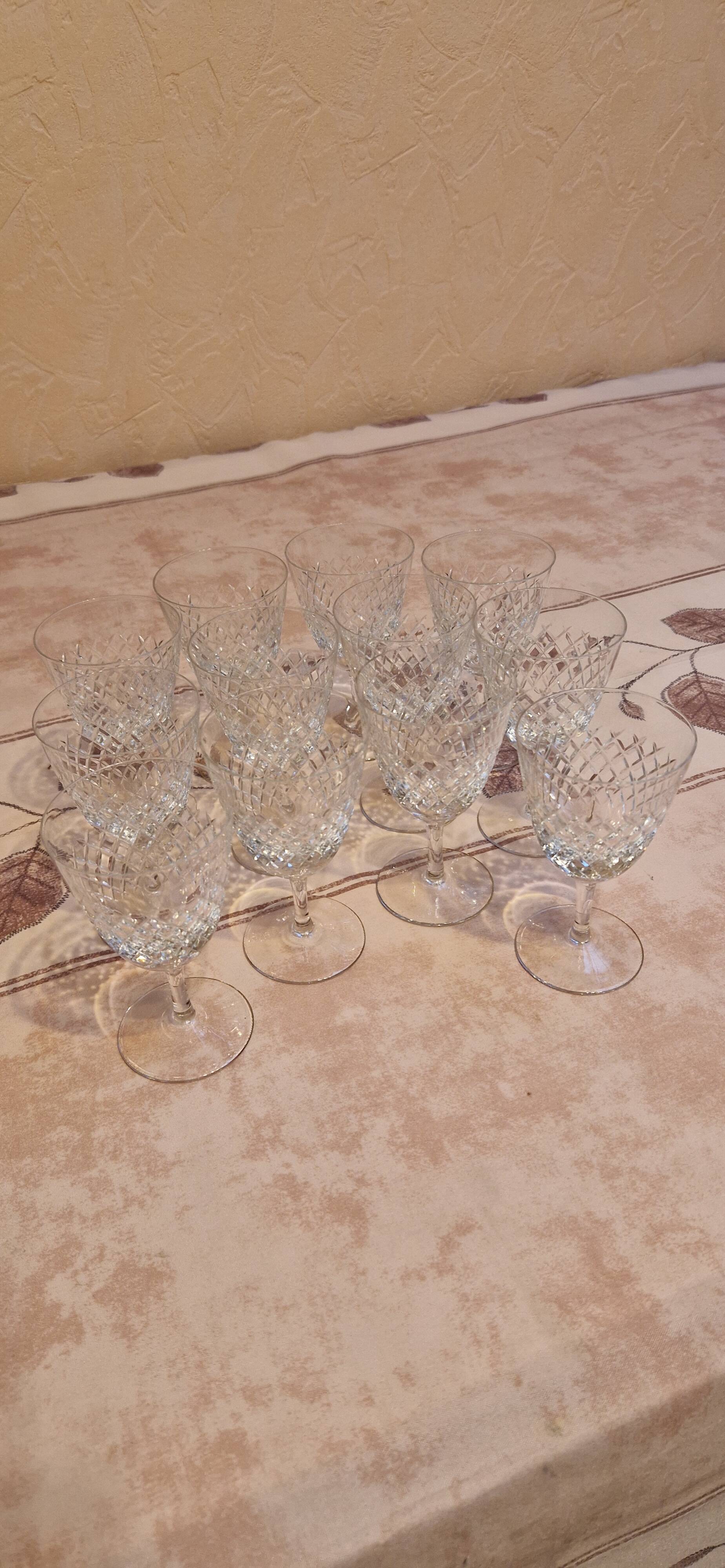 Small crystal wine glasses