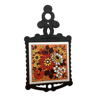 Yellow-orange teapot trivet Japan