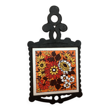Yellow-orange teapot trivet Japan